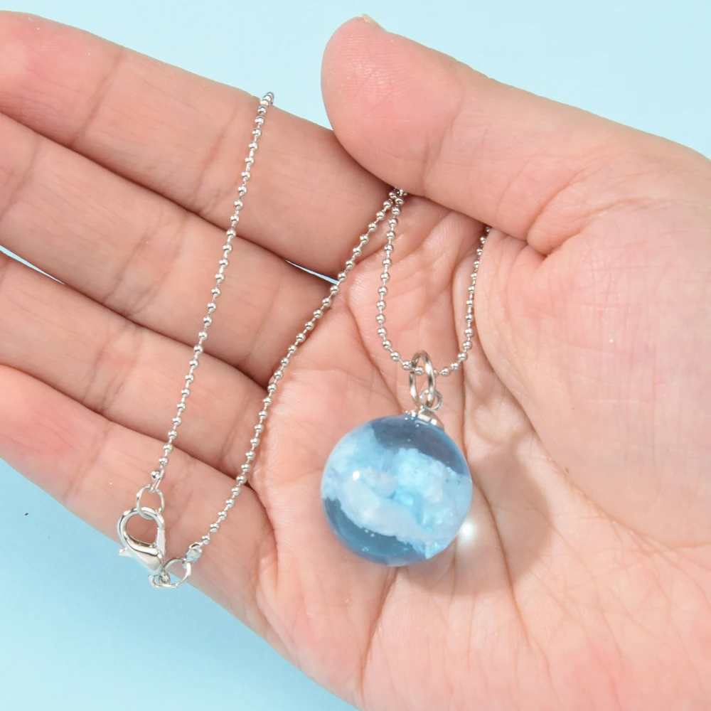 Ожерелье с подвеской в виде стеклянного шара для женщин и девушек длинное