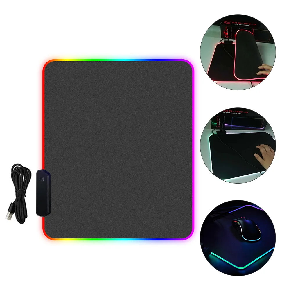 

Игровой коврик RGB, светящийся коврик для мыши, компьютерный игровой Настольный коврик для клавиатуры