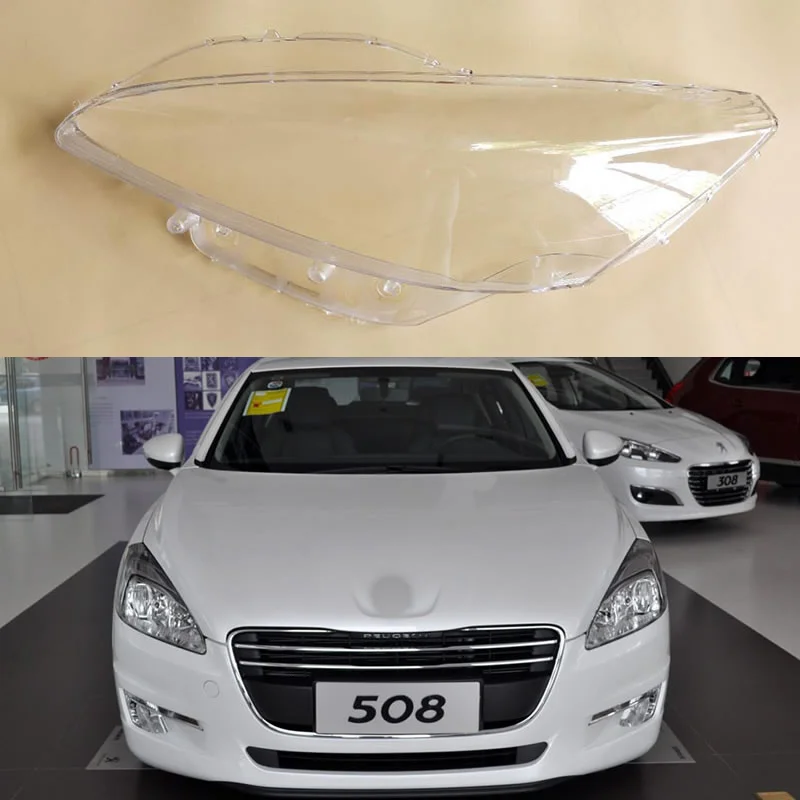 

for Peugeot 508 headlight cover 2011 2012 2013 2014 Peugeot 508 clear glass headlight housing mask lamp housing