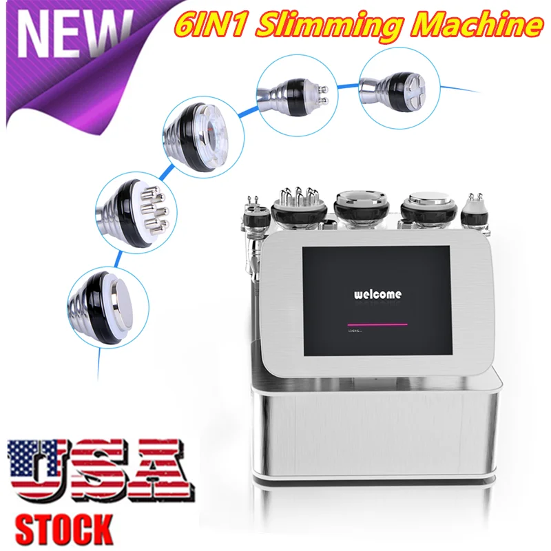 

6 in 1 Unoisetion Cavitation Ultrasonic Vacuum RF Radio Frequency Skin Tightening Facial Lifting Cellulite Removal Machine