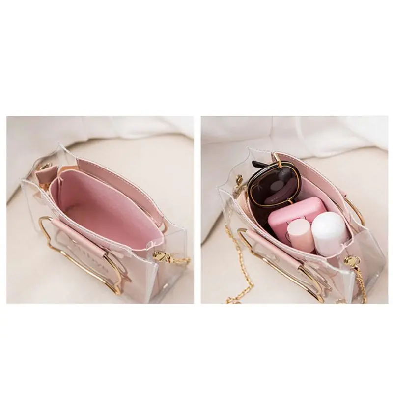 

Women Transparent Small Handbag Shoulder Bag Cute Beach Purse Crossbody Tote