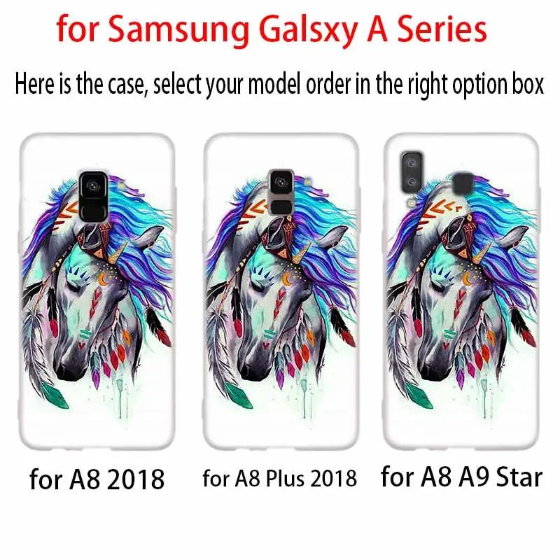 Акварель лошадь чехол силиконовый защитный для телефона Samsung A50 A70 A80 A30 A40 A90 A6 A8 A9 A7