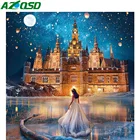 AZQSD DIY алмазная живопись замок картина Стразы Алмазная вышивка пейзаж мозаичное ремесло украшение для дома