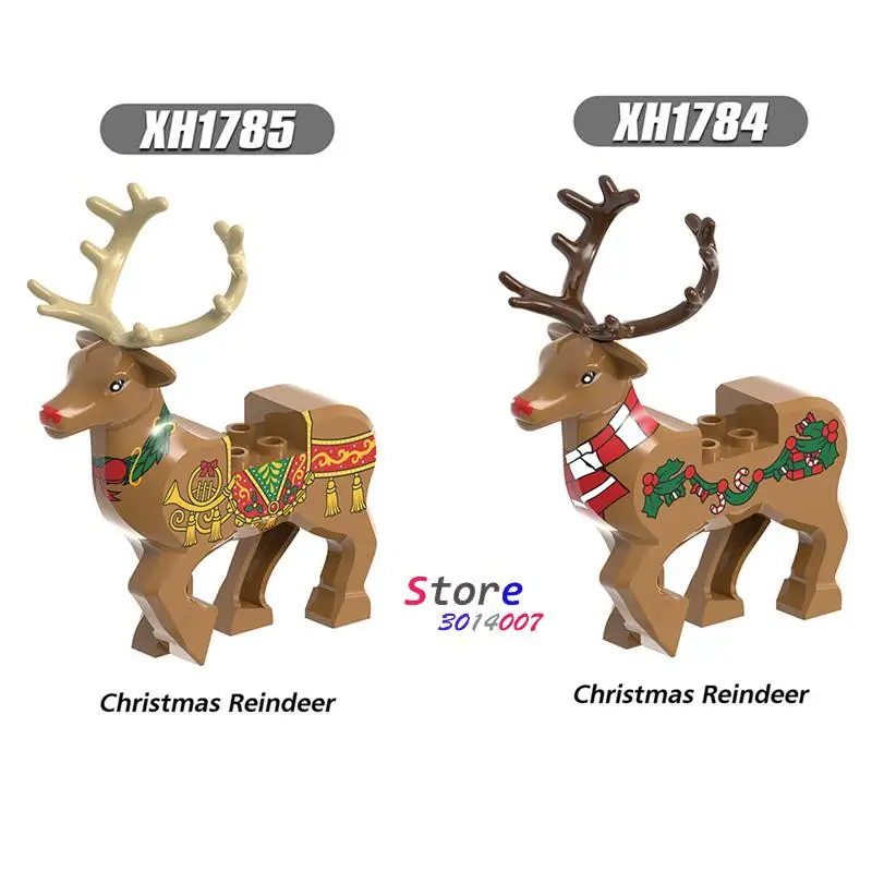 

Одиночные рождественские фигурки Клауса, аксессуары для головы, строительные блоки XH1784 XH1785, спросить фотографии