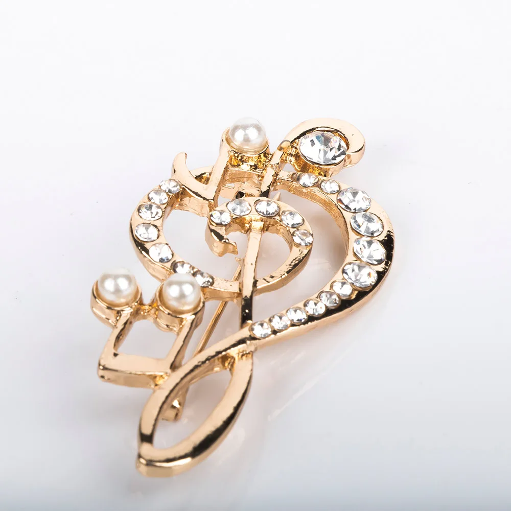 Элегантный Блестящий шарф со стразами и искусственным жемчугом клип Броши для