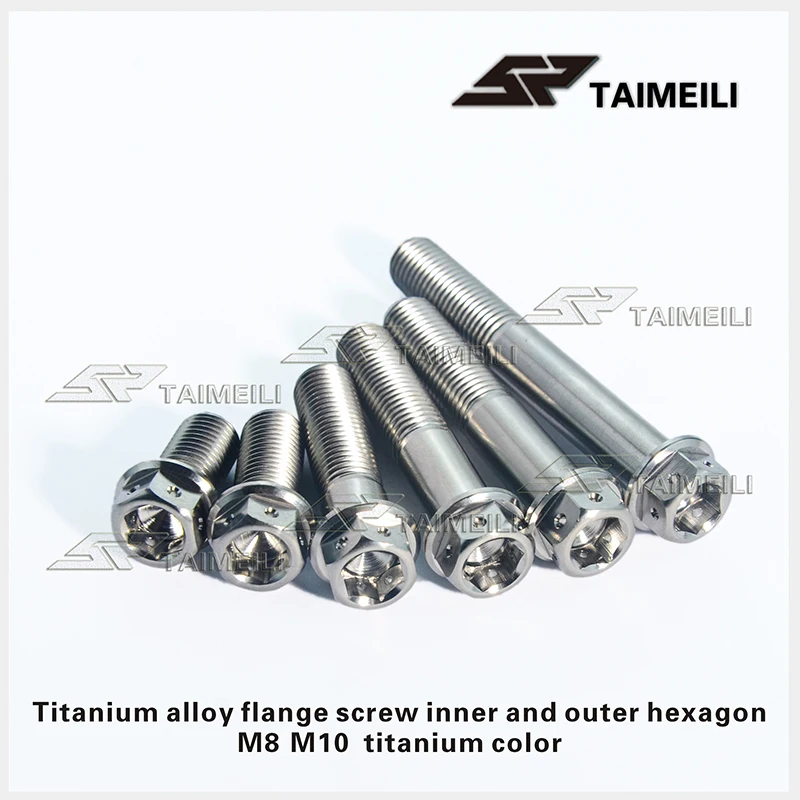 Титановый болт GR5 с фланцевой головкой внутри и снаружи шестигранной M10x20mm M10x90mm