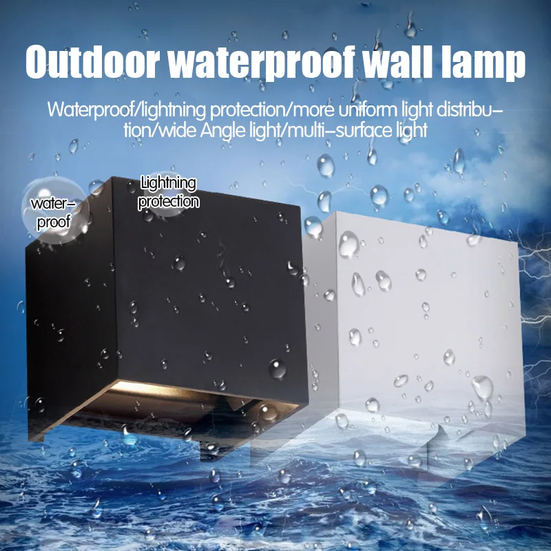 Светодиодная настенная лампа для дома и улицы водонепроницаемый садовый