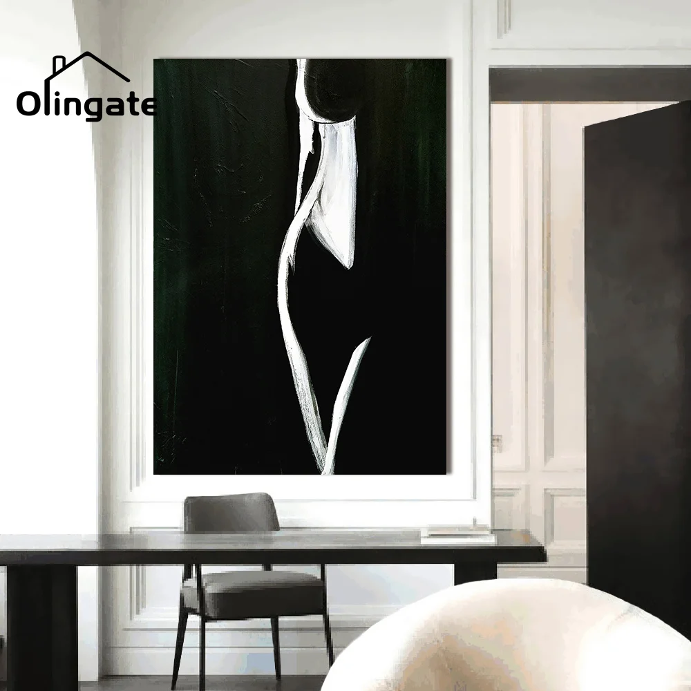 

HD Modern Nude Female Form Black White Canvas Art Nordic Portrait Wall Art One Piece Canvas Pictures Home Living Room Decor