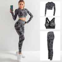 sportswear yoga sets seamless workout clothes fitness bra crop top leggings pants gym yoga suits 3 piece yoga tracksuit sports