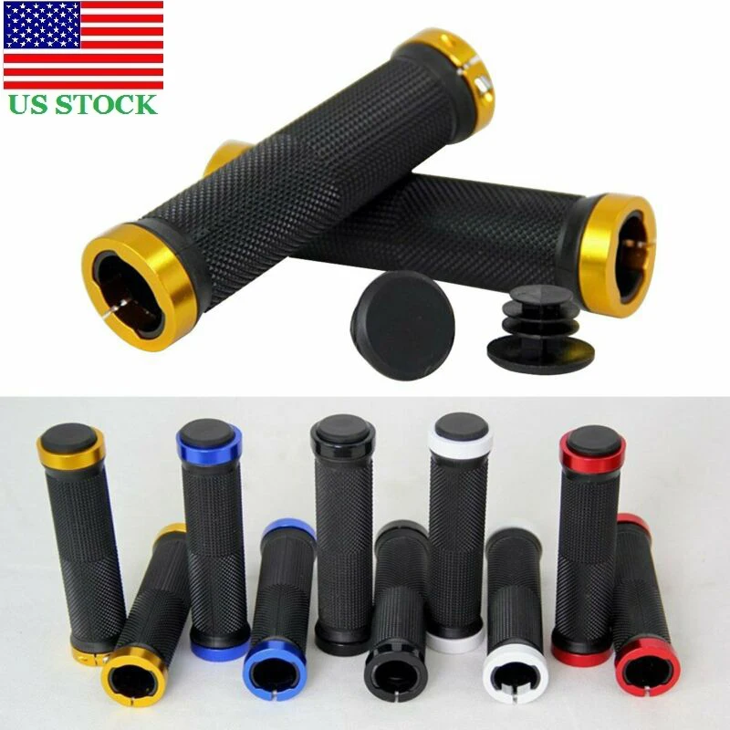 

Handlebar DOUBLE LOCK ON LOCKING BMX MTB MOUNTAIN BIKE CYCLE BICYCLE HANDLE BAR GRIPS AT Classic Soft Mushroom Style