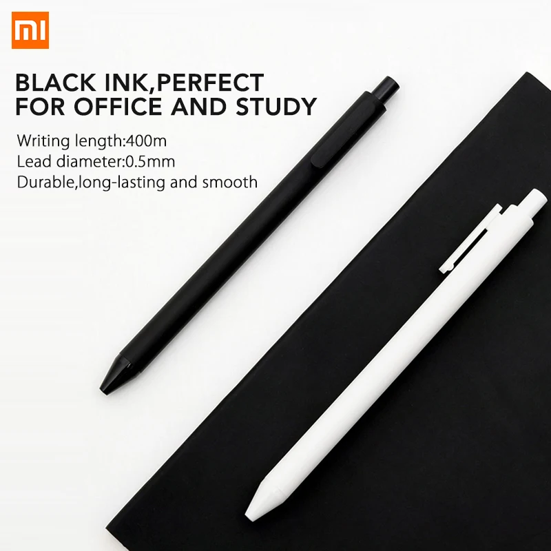 10 шт./лот Xiaomi KACO 0 5 мм знак ручка Гладкие Черные чернила прочный подписи 2 вида