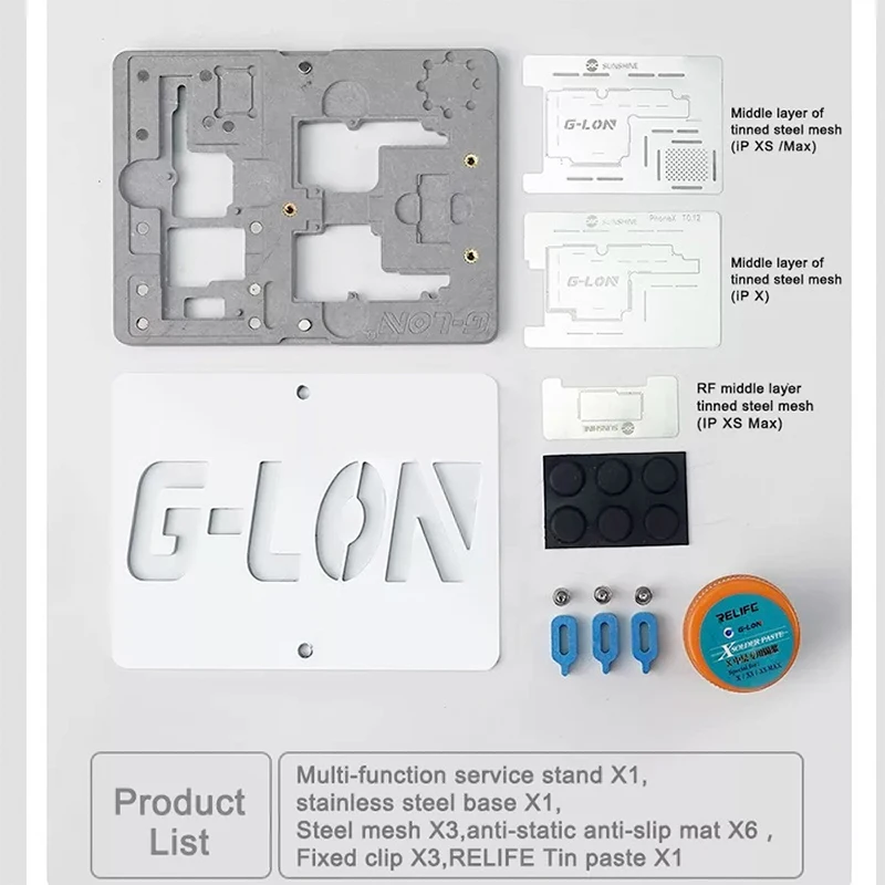 

G-LON SS-601K Mobile Phone Repair Motherboard Fixture For Iphone X/XS/XS MAX Duble-sided Magnetic Fixed Clamp Fixture