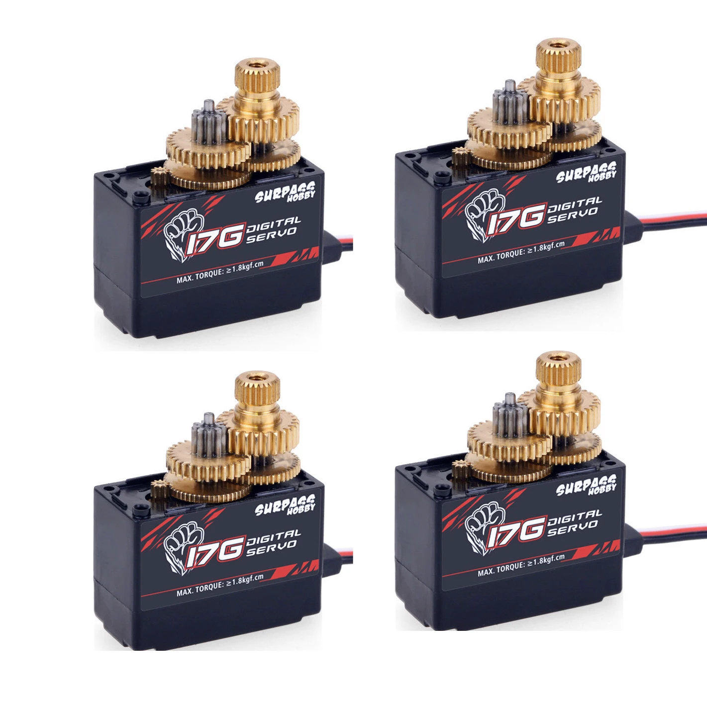 SURPASS Hobby 4 шт. 17 г микро мини сервопривод S0017M металлическая Шестерня для RC 1/18 1/16 Вертолет Самолет грузовик автомобиль корабль лодка робот Fpv