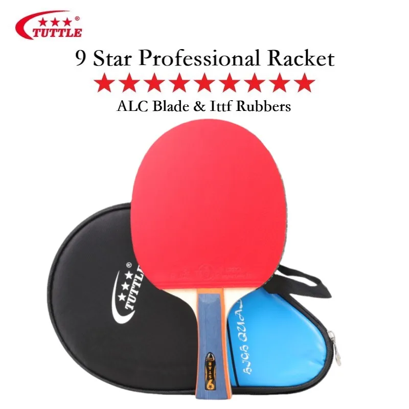 

TUTTLE 9 Star Ping Pong Racket Acylate Carbon ALC Blade Professional Table Tennis Racket Bat with High Speed Good Control