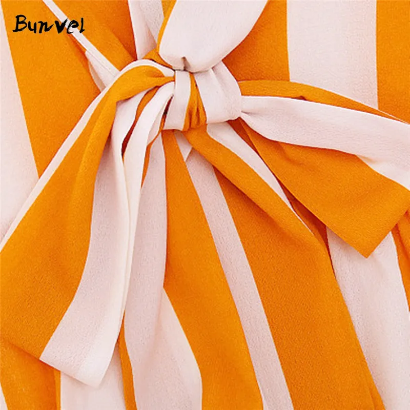 bunvel Autumn Mother and Daughter Dress Long Sleeve Yellow Striped Baby Dresses Girl Vestidos f | Мать и ребенок