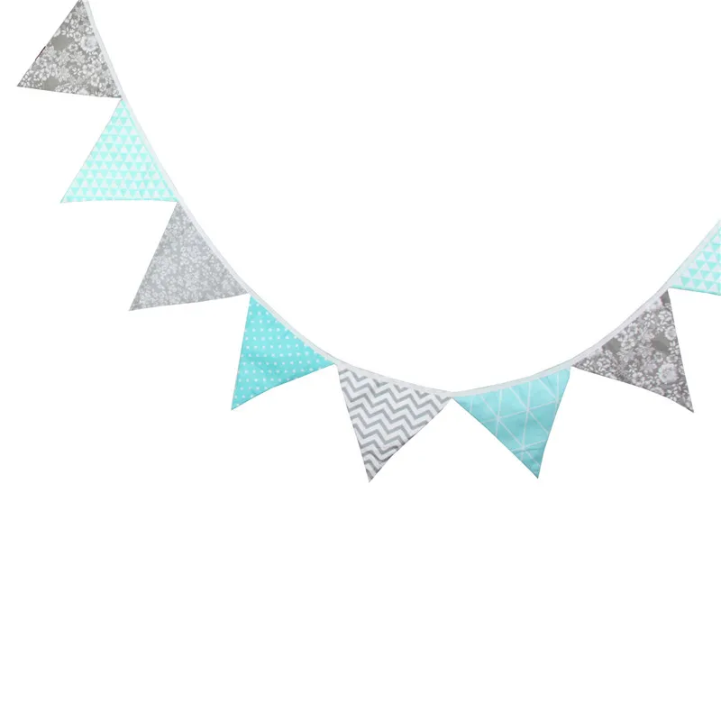 12 флагов 3 2 м синие точки серебряные цветы хлопчатобумажная ткань флажки баннер