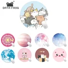 Компьютерный коврик для мыши Data Frog, плотный мультяшный коврик для клавиатуры и мыши, Удобный Круглый Настольный коврик, милый коврик для мыши, аксессуары для стола Kawaii