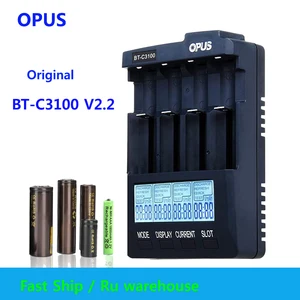 original opus bt c3100 v2 2 digital 4 slots lcd battery charger for li ion nimh nicd aaa aa 18650 10440 17500 free global shipping