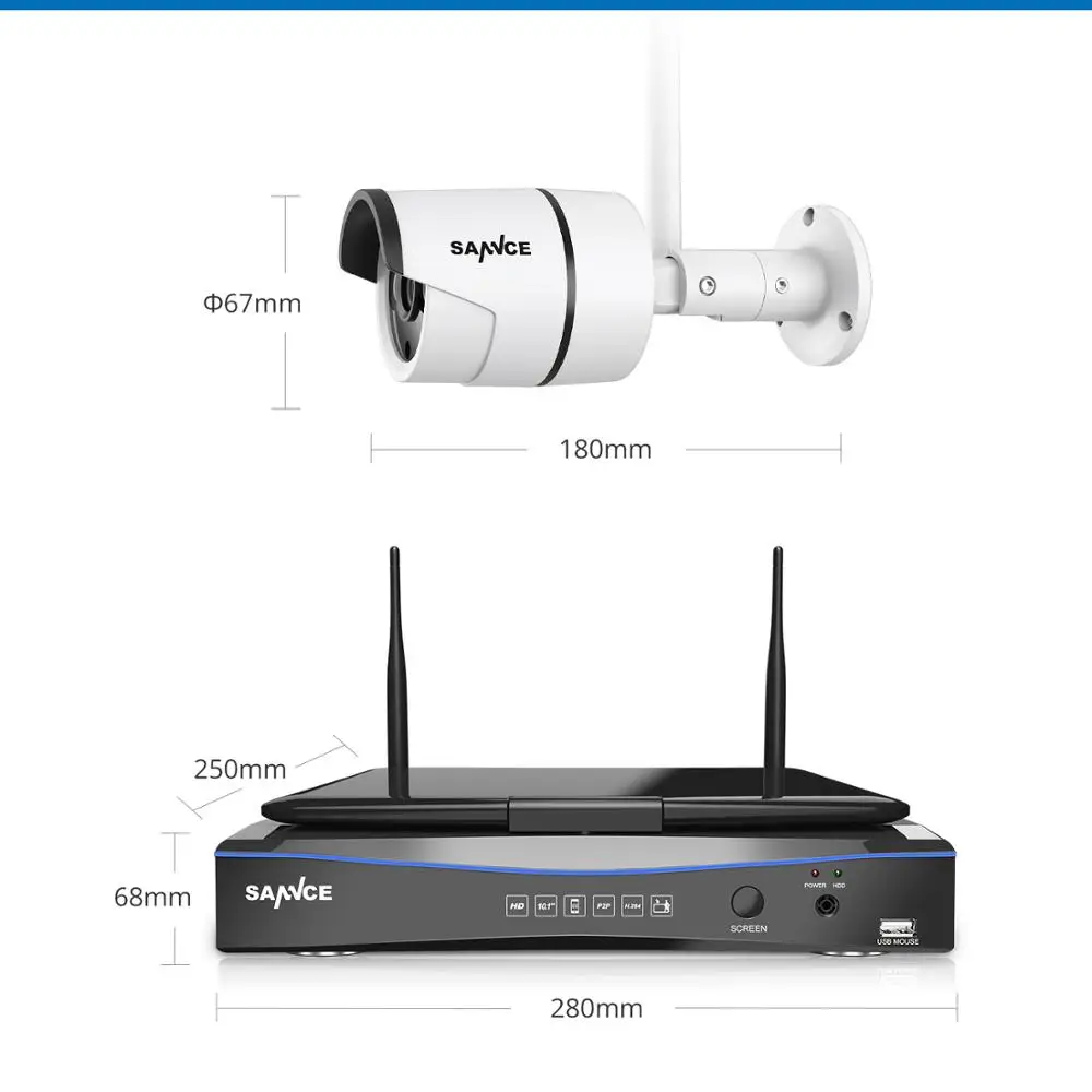 IP-камера видеонаблюдения SANNCE 1080P 4 канала Wi-Fi с ЖК-экраном 10 1 дюйма | Безопасность и
