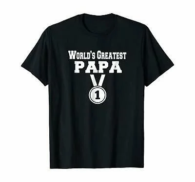 

Mens Father Day Shirt World's Greatest Papa Gift Tee Short Sleeve T-Shirt S-4XL