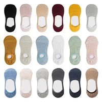 women silicone non slip invisible socks summer solid color mesh ankle boat female cotton slipper no show socks eur 35 39