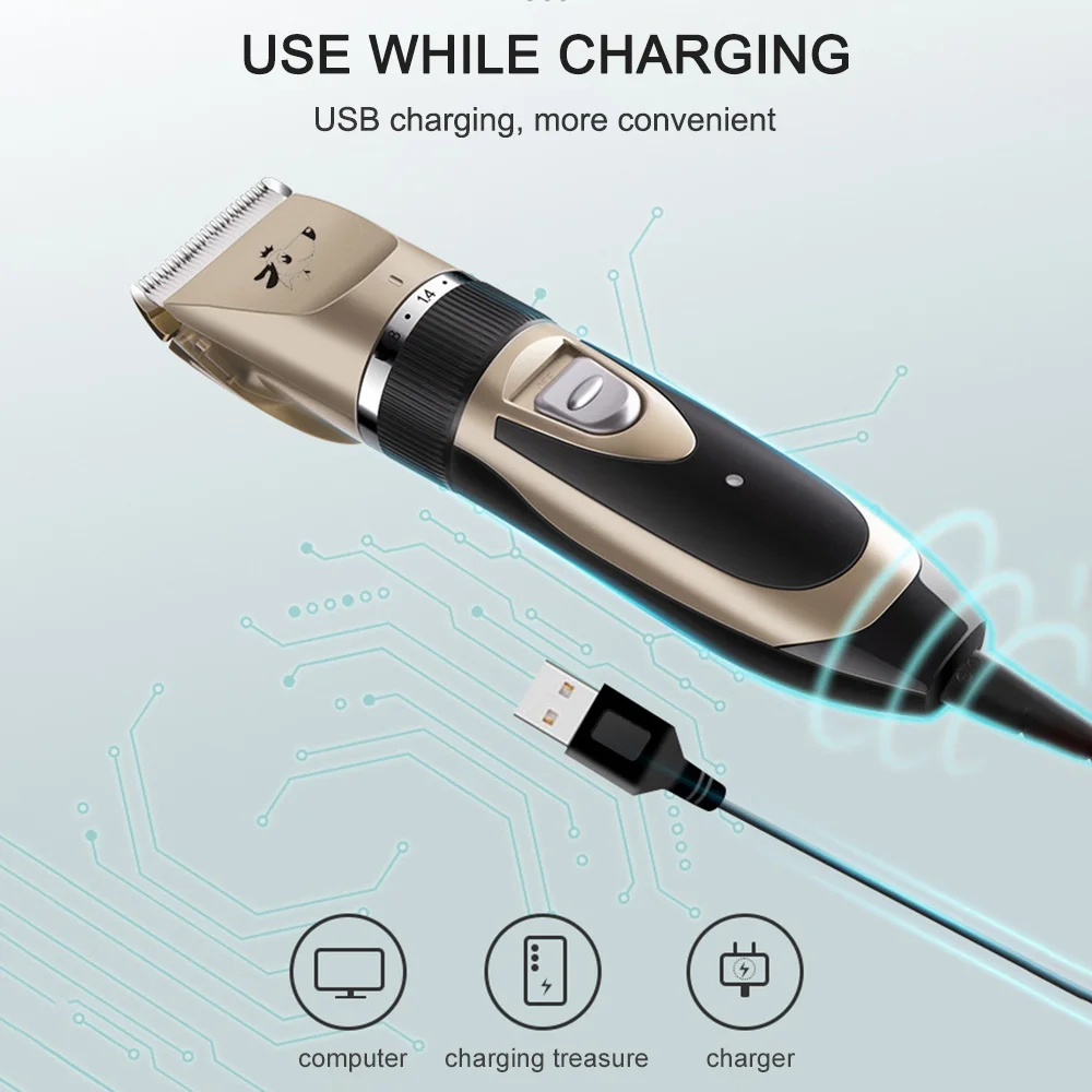 

Pet Grooming Hair Clipper Dog Cat Rabbit Hair Trimmer Cutter Electrical Pet Grooming Machine Tool USB Rechargeable Shavers