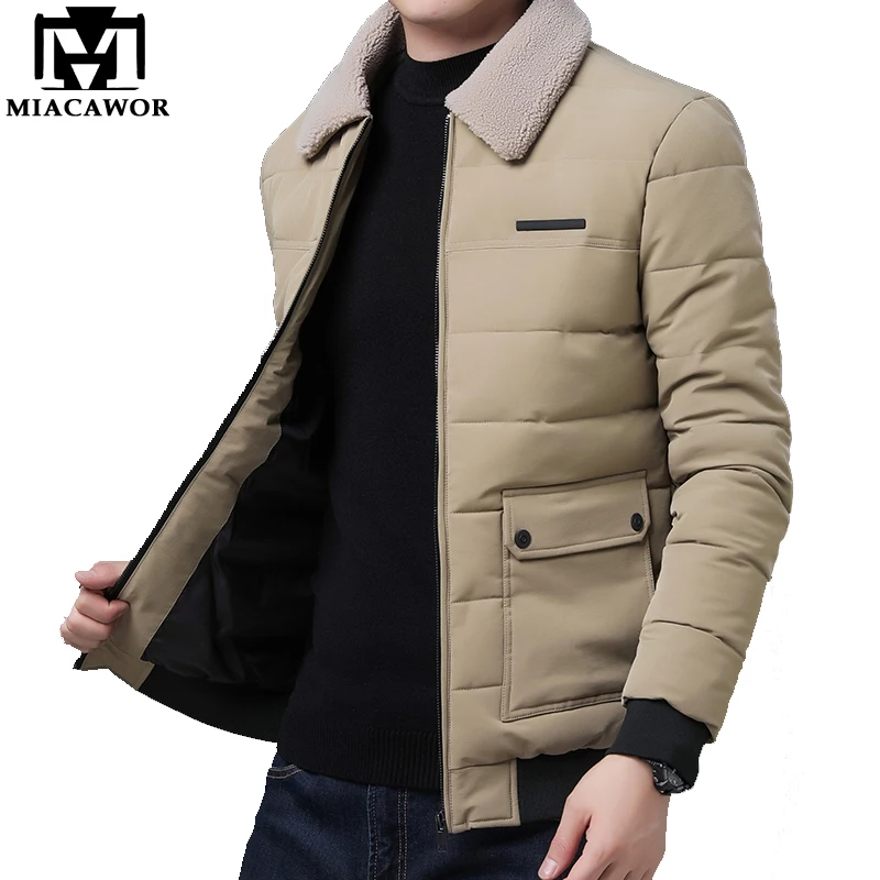 

MIACAWOR New Winter Men Jackets Korean Casual Down Cotton Warm Coats Fashion Windproof Parka Men Outwear Men Clothing J684