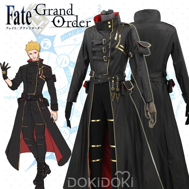 DokiDoki-R Fate Gilgamesh косплей игра Fate Косплей Gilgamesh черный мужской костюм на Хэллоуин