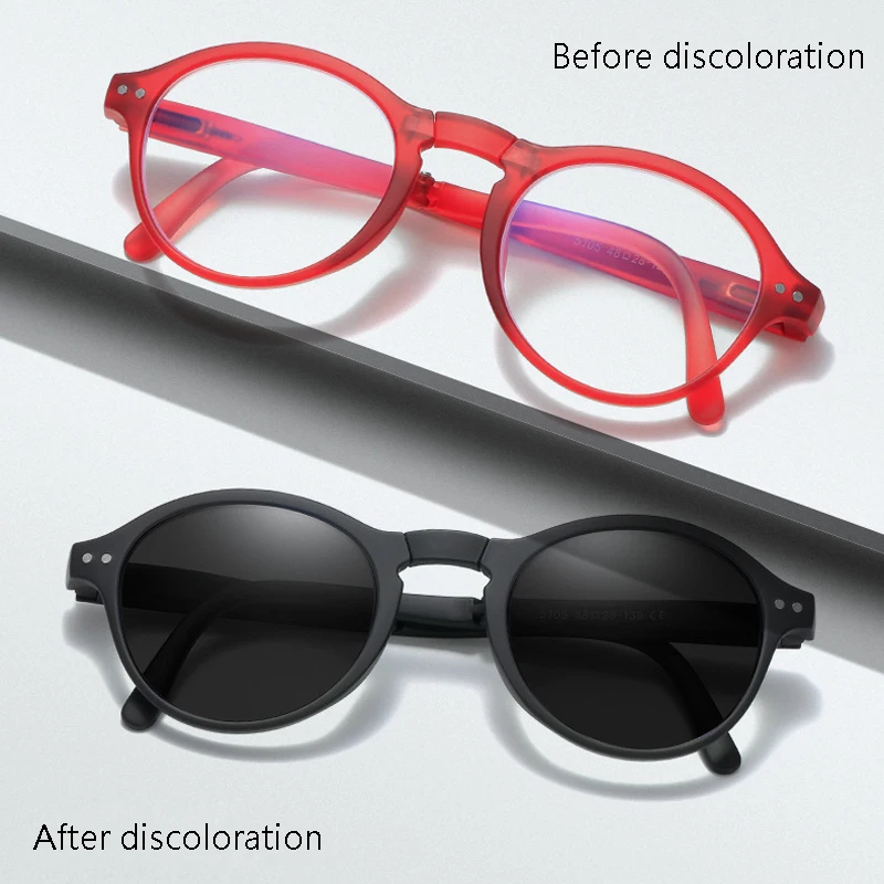 

Умные фотохромные очки с защитой от синего света, круглые очки, компьютерные очки, складные очки с защитой от ультрафиолета