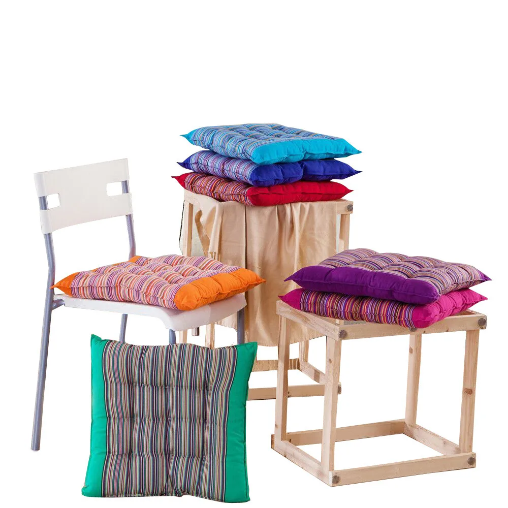 Подушка для сиденья из плотного хлопка и льна полосатая стула удобная грубая