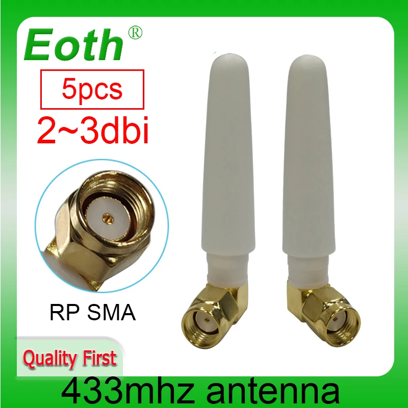 

EOTH 5 шт. 433 МГц Антенна 2 ~ 3dbi sma гнездовая lora антенна pbx iot модуль lorawan сигнальный приемник антенна с высоким коэффициентом усиления
