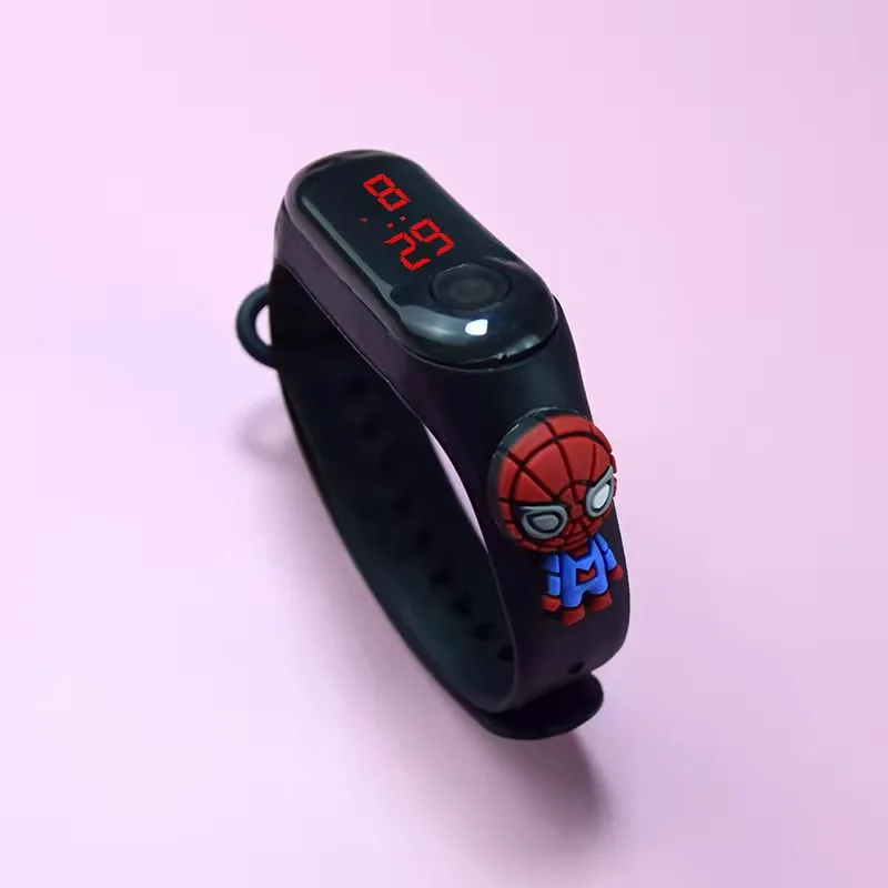 Disney Marvel Mickey Minnie Iron Man Spiderman hulk Anime LED Touch Watch Figure Bracelet For Kids Birthday Christmas Gifts | Игрушки и