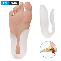 1pair foot pain silicone gel insoles u shape plantar fasciitis heel protector heel spur cushion pad soft shoe insert for unisex