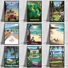 Праздничные винтажные постеры для путешествий с изображением острова французского Реюньона, винтажные картины на холсте для гостиной, домашний декор, настенные картины