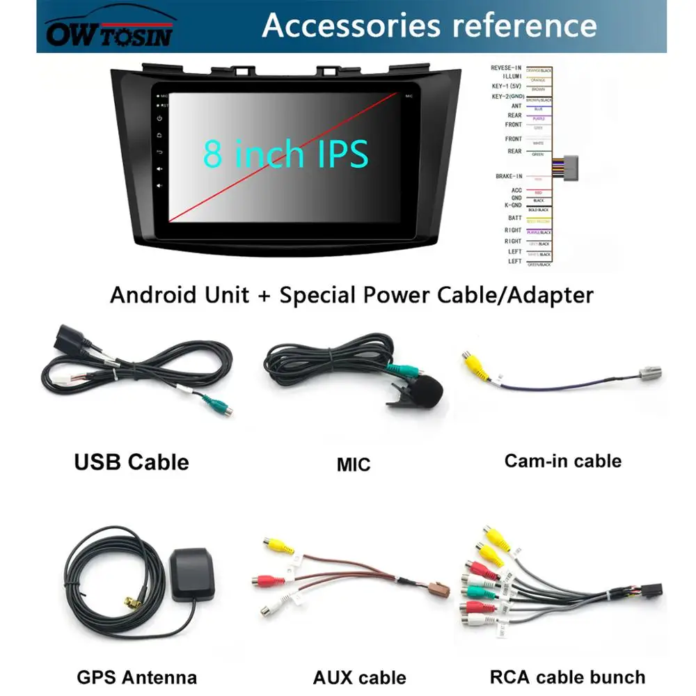 Автомобильный мультимедийный плеер 8 дюймов 1280*720 ядер 4 Гб + 64 ГБ Android 9 0 GPS радио