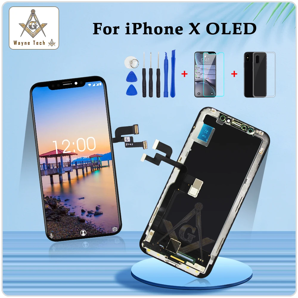 

Excellent Quality Real OLED Screen No Dead Pixel For iPhone X XR XS Display Touch Digitizer Assembly Good 3D Fess Shipping