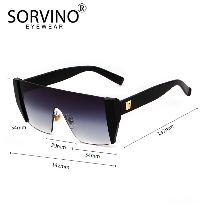 SORVINO футуристические негабаритные солнцезащитные очки без оправы 2021 мужские