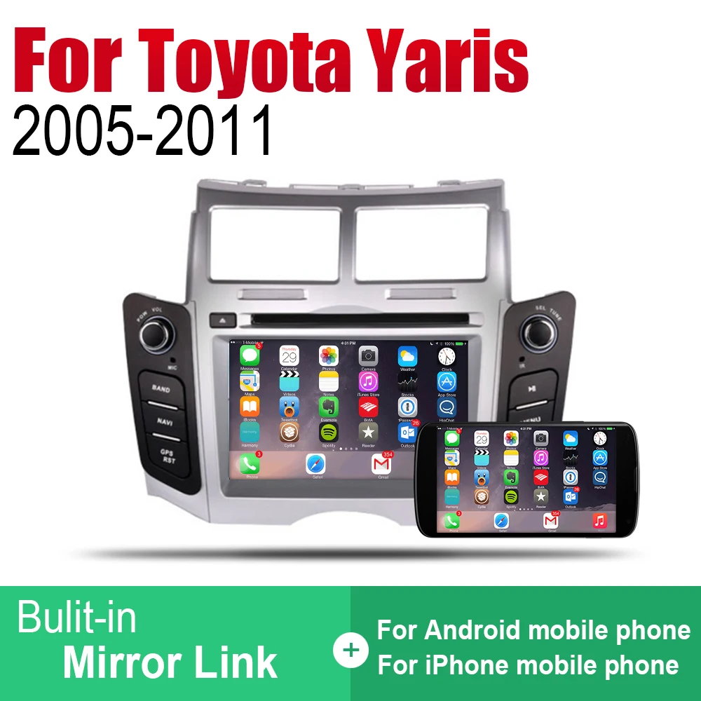 ZaiXi Android 2 Din Авто Радио DVD для Toyota Yaris 2005 ~ 2011 Автомобильный мультимедийный плеер GPS