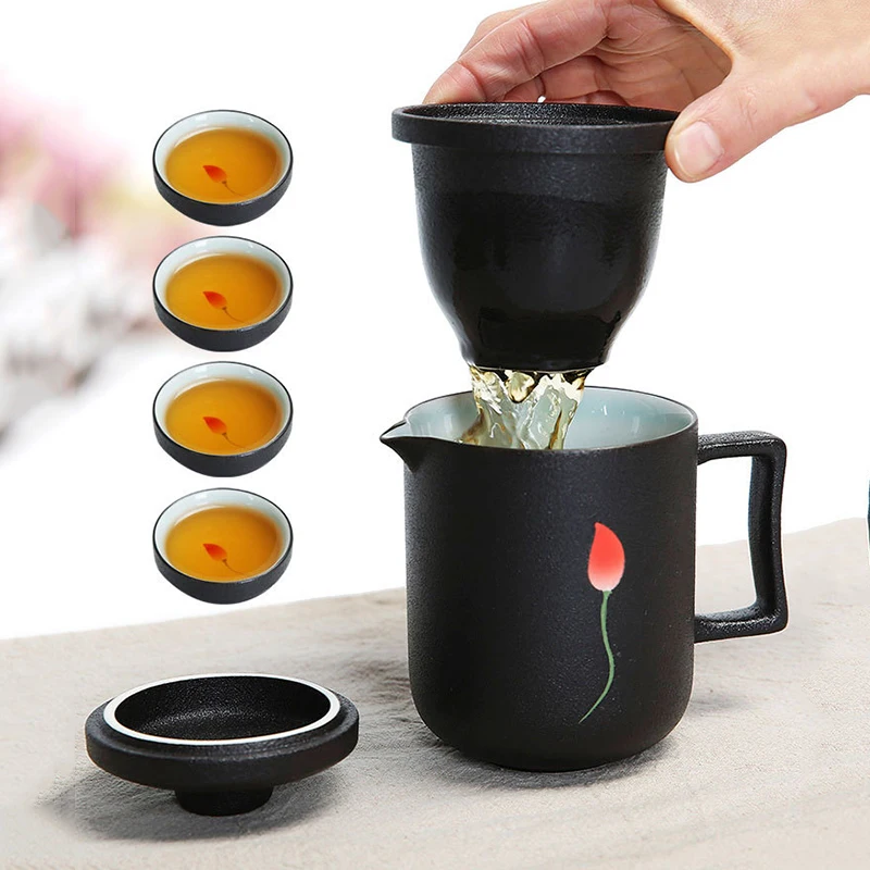 Керамические чайные чашки для путешествий чайных церемоний чайный горшок с