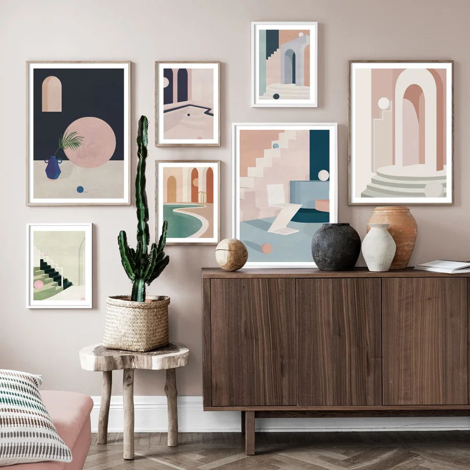 

Nordic Minimalist Architectural Vase Door Wall Art Canvas Painting Nordic Posters And Prints Wall Pictures For Living Room Decor