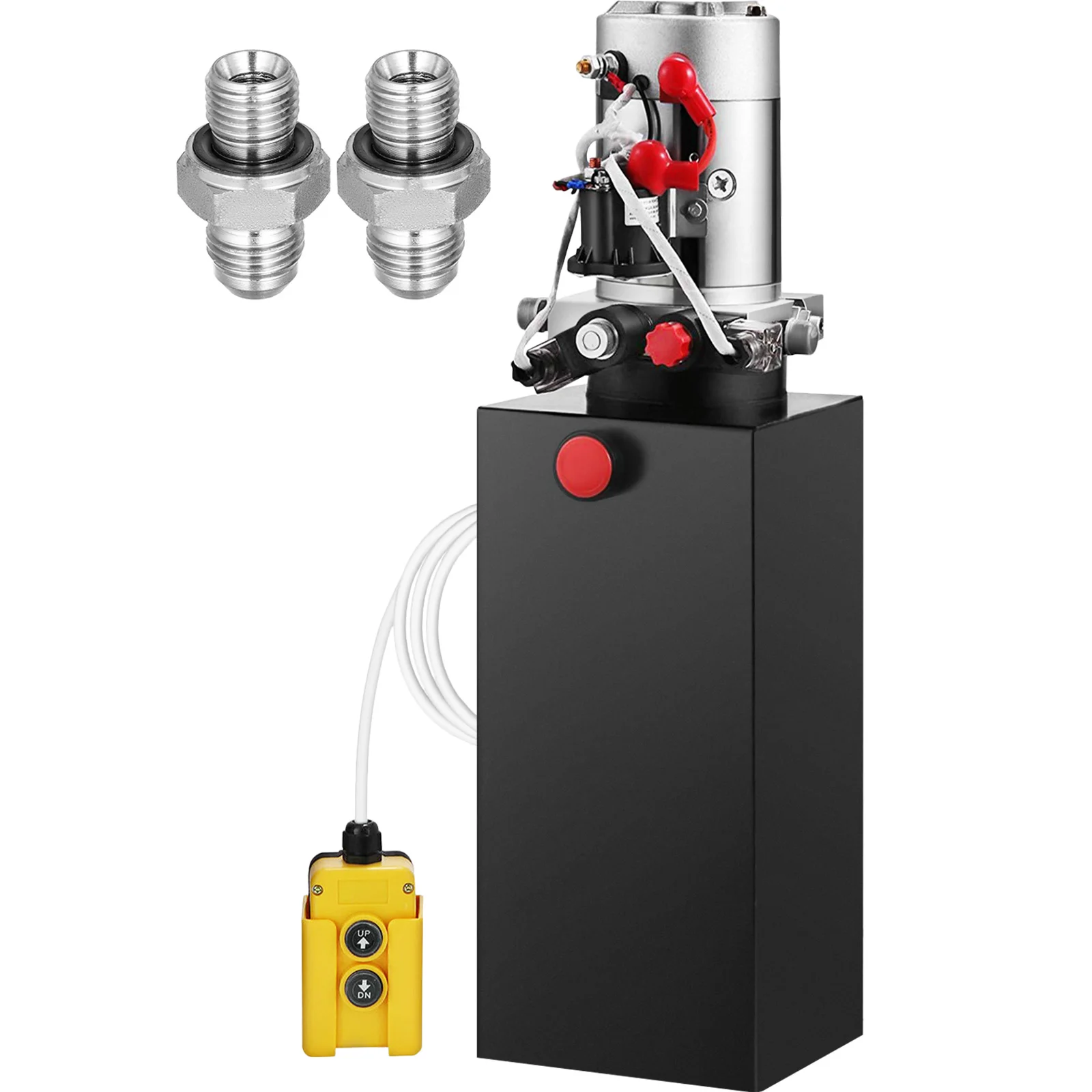 

VEVOR Hydraulic Pump Double Acting 12V Dump Trailer Iron Reservoir Unit Pack- 8 Quart Tank 1500 PS Max Hydraulic Power Pump