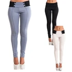 Женские узкие эластичные брюки Y2K с высокой талией, эластичные облегающие брюки-карандаш с эффектом потертости в ретро-стиле для женщин на осень-лето