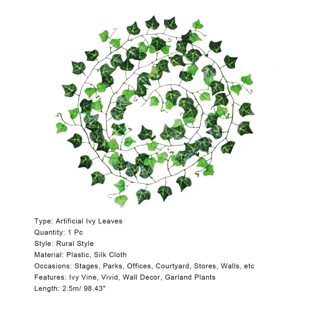 

1Pc Artificial Plant Vivid Wall Decoration Green Ivy Leaf Fake Flower for Home