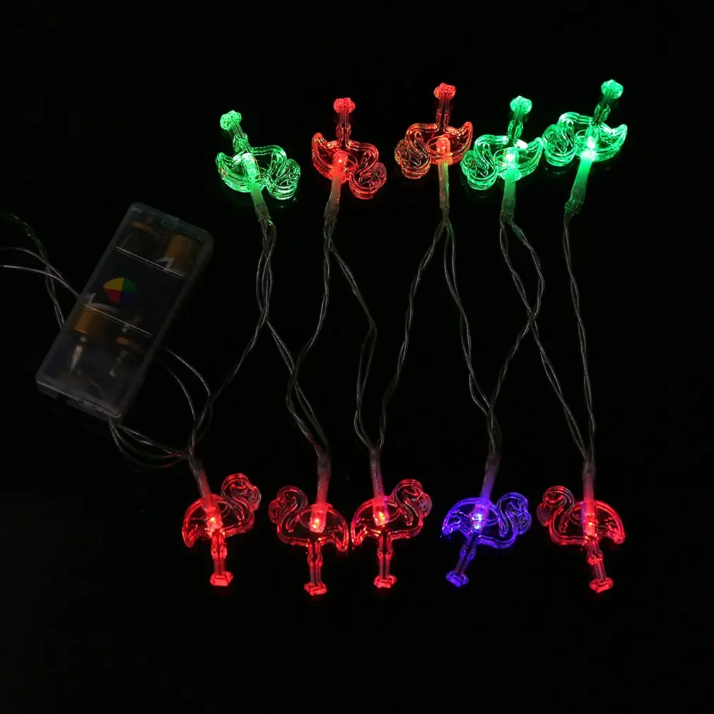 Mini 10 LED Flamingo Light Strings Unique Shaped Fairy String Lights Holiday Wedding Decoration Indoor/Outdoor Lighting | Лампы и
