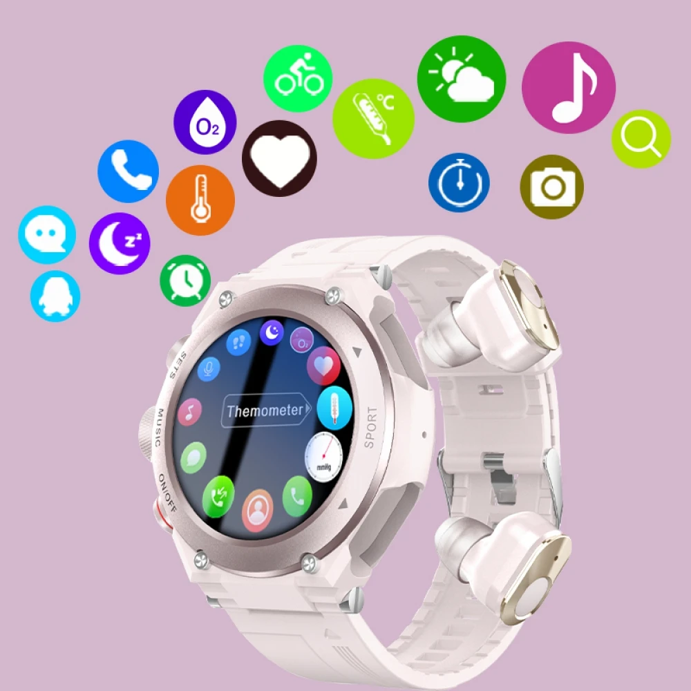 New T92 Smart Watch Bracelet TWS Earphone Call Music Heart Rate Monitor Blood Pressure DIY Face Sports Smartwatch | Электроника