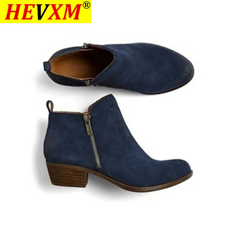 

Женские короткие ботинки 2020, зимние модные британские короткие ботильоны на молнии, теплые Нескользящие ботинки на квадратном каблуке, обу...