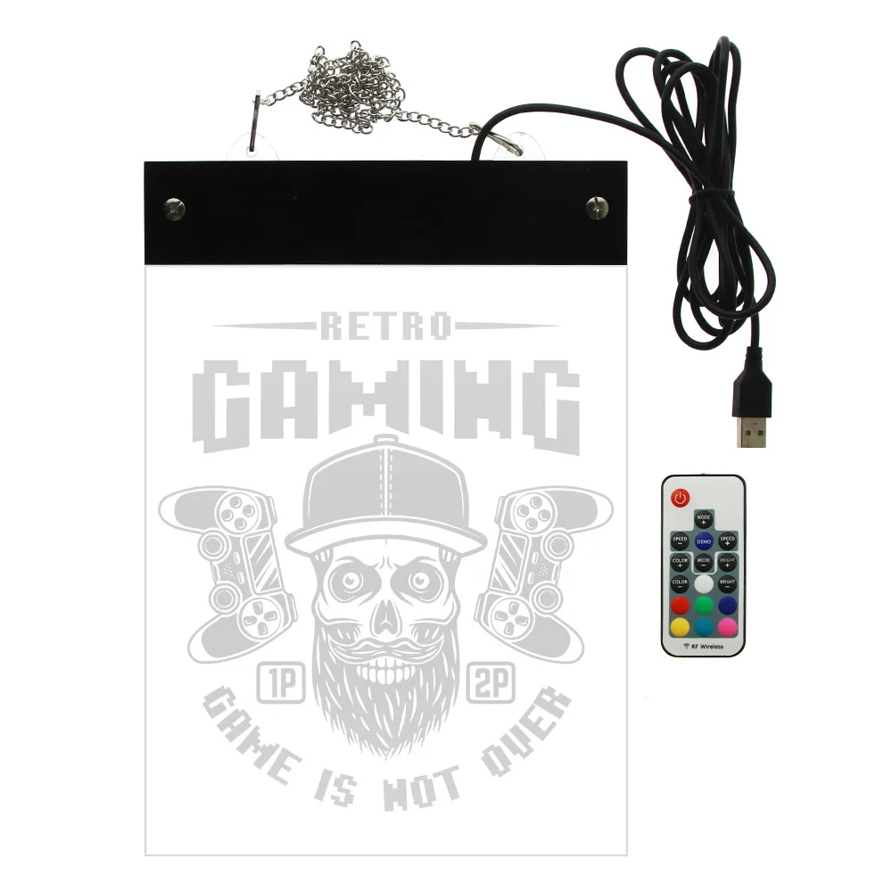 

Retro Gaming LED Wall Lighting Sign Classic Gamepads Acrylic Hanging Display Board Novelty Light Man Cave Game Room Art Decor