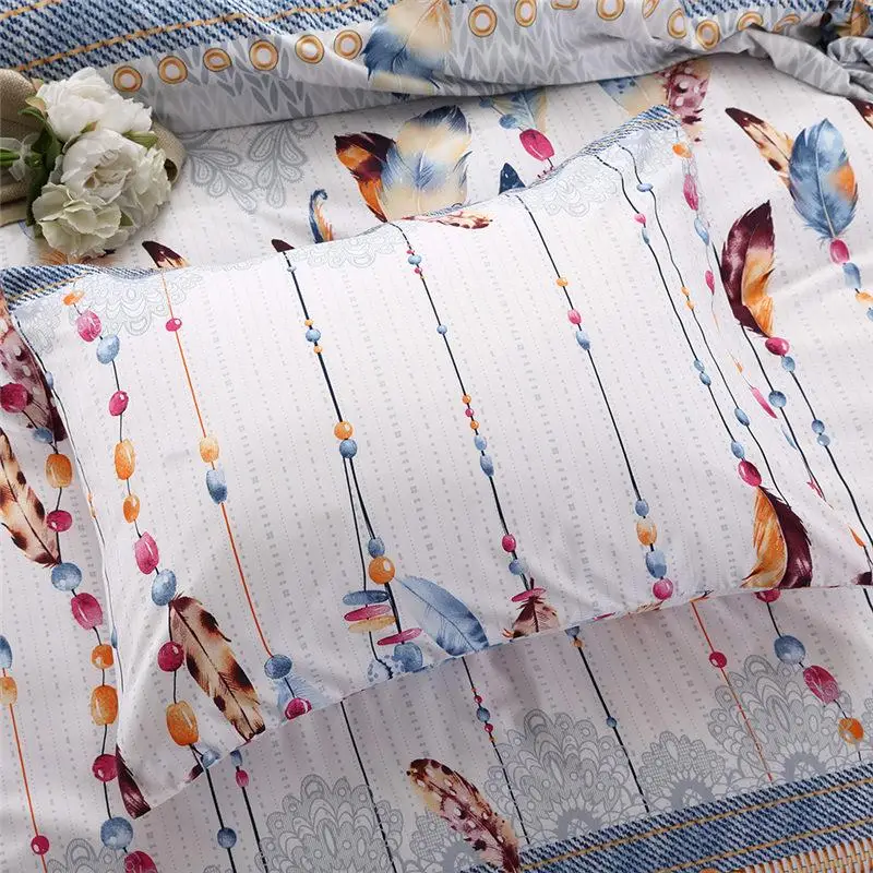 30 постельного белья Красочные перо постельное белье с наволочкой Twin Queen King для
