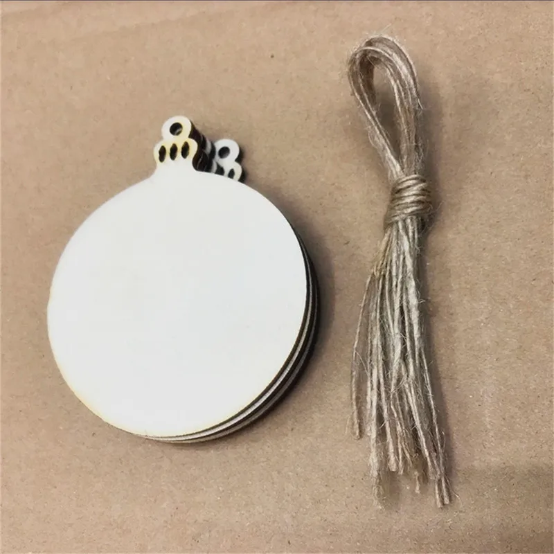 

50PCS Blank Wood Circle Coins Pendants Round Wooden Disks Slices with Holes Favor Tags Pendant Embellishments