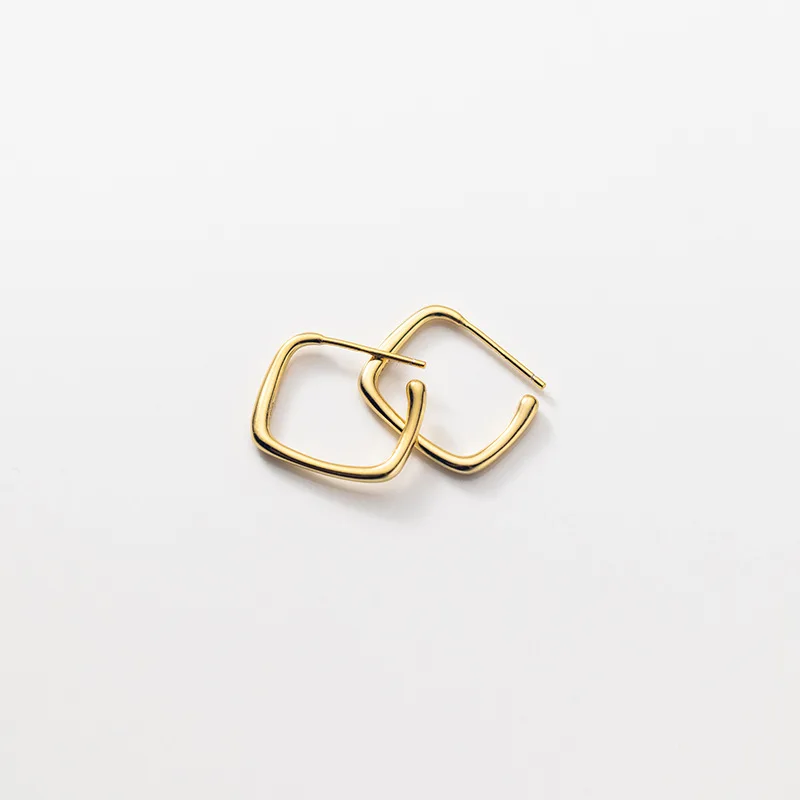 

MloveAcc Women S925 Sterling Silver French Geometric Square Earrings 2021 New Simple Temperament Versatile and High Class